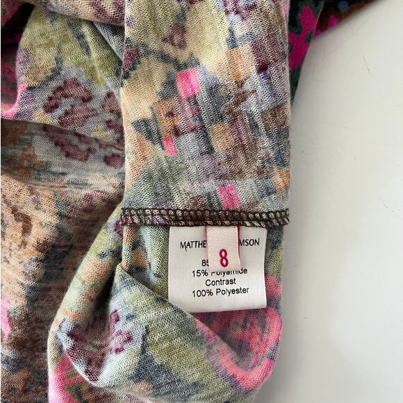 Matthew Williamson Neon Abstract Floral Cap Sleeves Mini Dress sz. UK 8/US 4 - Picture 10 of 10